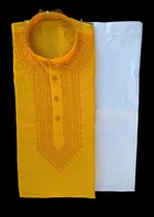 Cotton Embroidered Kurta with Pyjama for Men 