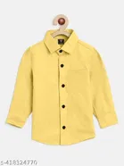Solid Cotton Blend Long Sleeve Shirt for Boys 