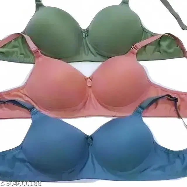 Padded Bra for Women (Multicolor, 36A) (Pack of 3)