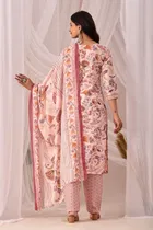 Cotton Printed Kurta with Pant & Dupatta for Women 