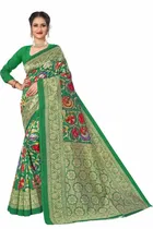 कानूड़ा प्रिंट्स फैंसी विमेंस मैसूर आर्ट सिल्क प्रिंटेड साड़ी 