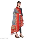Printed Khadi Cotton Dupatta with Tassels for Women 