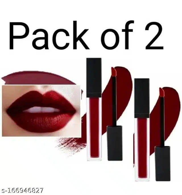 Matte Me Liquid Lipsticks (Maroon, Pack of 2)