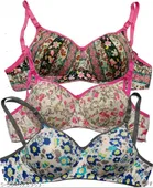 Cotton Blend Printed Padded Bra for Women 