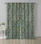 Tree Abstract Door Room Darkening Curtain Green 7ft Combo 