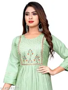 Rayon Slub Embroidered Kurti for Women 