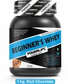 POWERLIFT Beginner's Whey Protein, With 26 vitamin & Mineral, Added Digezyme, High Protein Whey Protein, 1 kg, Rich Chocolate