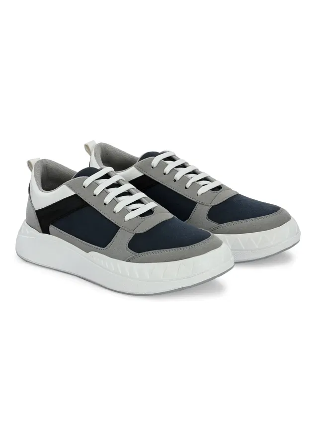 Casual Shoes for Men (Navy Blue & Grey, 8)