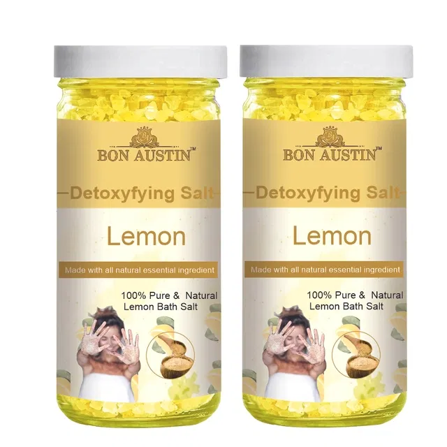 Bon Austin Detoxifying Lemon Bath Salt Crystal (200 g, Pack of 2)