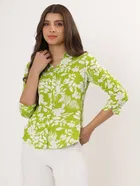 Shirt For Woman (Rayon, Sttyle - 5, Green, S)