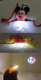 Plastic LED Light & Whistle Kids Rakhi 