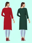 Crepe Solid Kurtis for Women 