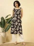 Tie Up Poly Crepe Kurti for Women 