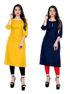 Crepe Solid Kurtis for Women 