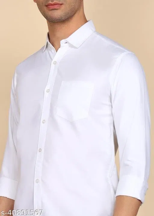 Cotton Blend Solid Shirts for Men, Multicolor (XL)