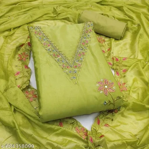Silk Blend Punjabi/All Over Suits for Women (Multicolor, 6.45 meter (XL)