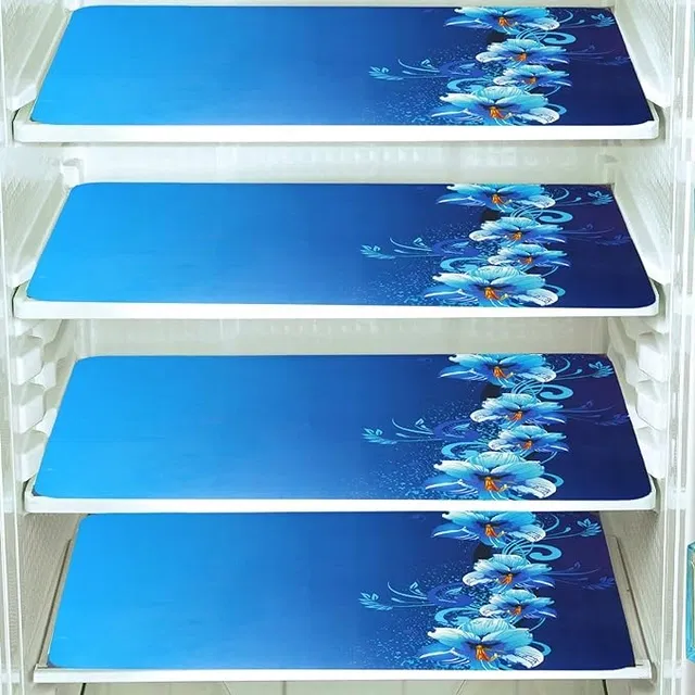 PVC Fridge Mat (Multicolor, Pack of 4)