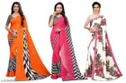 Georgette Saree Combo Pack of 3 for Women 
