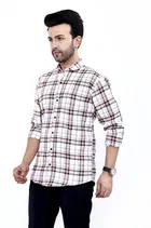 Cotton Blend Chequered Shirt for Men 