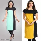 Crepe Color Blocked Kurti for Women 