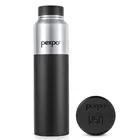 Pexpo Crown 1000 Stainless Steel Sports/Fridge Water Bottle with Sipper Cap - 950ml | BPA Free - Silver & Knight Black