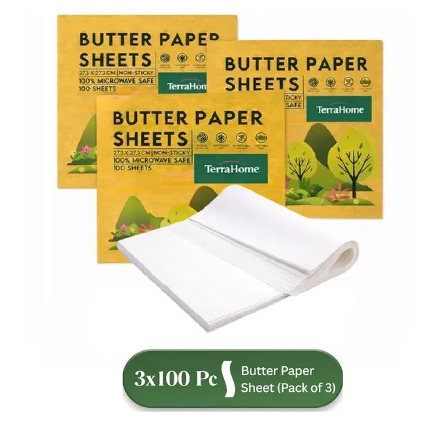 TerraHome OGR Butter Paper Sheets 3x100 Piece (Pack of 3)