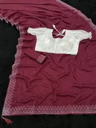 Crepe Solid Saree for Women 