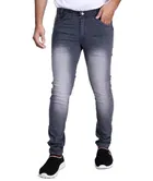 Denim Slim Fit Jeans for Men (Grey, 36)