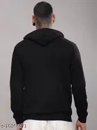 Fleece Printed Hoodie for Men, Black 
