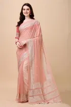 Women's Embelished Saree with Unstiched Blouse 