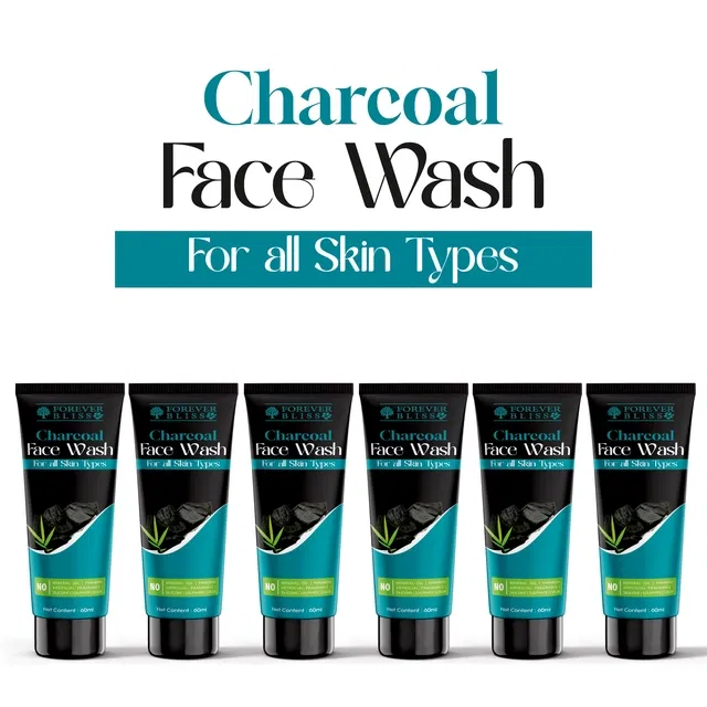 Forever Bliss Charcoal Face Wash (60 ml, Pack of 6)