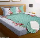 Elastic Fitted Double Bedsheet with 2 Pillow Covers 