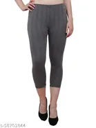 Cotton Blend Thermal Bottoms for Women (Grey, M)