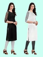 Crepe Solid Kurtis for Women 