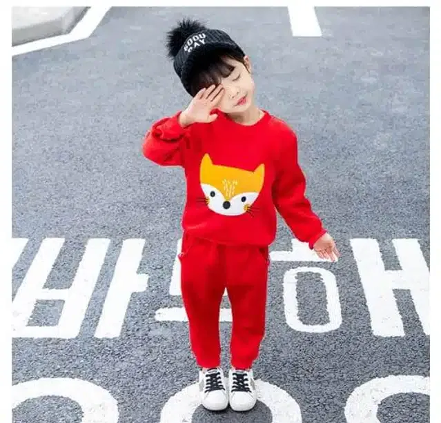 Printed Top & Bottom Set for Kids (Red, 1-2 Years)