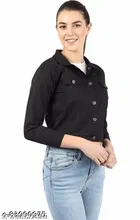 Denim Jacket for Women (Black, XL)