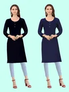 Crepe Solid Kurtis for Women 