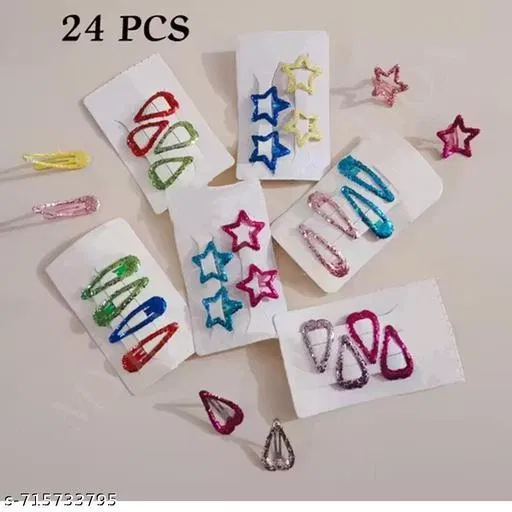 Hair Clips for Women, Pack of 12 (Red)