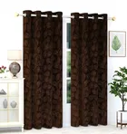Velvet Emboss Coffee Door Blackout Curtain 7ft Pack of 1