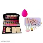 Makeup Kit & Makeup Blender with 7 Pcs Makeup Brushes Set (Set of 3)
