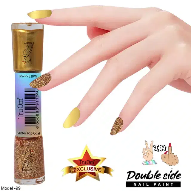 2 in 1 Glitter with Nail Polish (Multicolor)