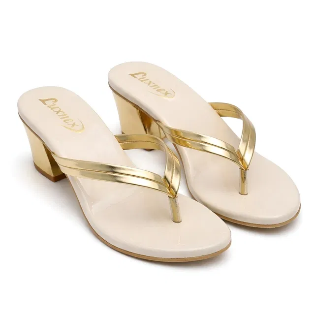 Solid Block Sandals for Women (Beige, 8)