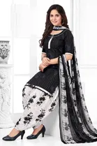 Punjabi Floral Unstitched Suit for Women 