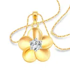 Vighnaharta Alloy Dream Flower Solitaire Gold & Rodium Plated Pendant With Chain For Women & Girls 