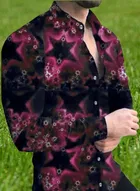 Lycra Printed Shirt For Men, Pink 