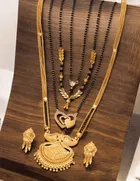 Combo of 4 Pcs Mangalsutras with Earrings Set for Women 