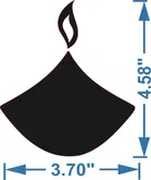 Akarts 25 cm Ganpati 100 dot 5 Diya Black mirror sticker