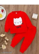 Hosiery Cotton Full Sleeves T-Shirt with Pant Clothing Set for Kids 