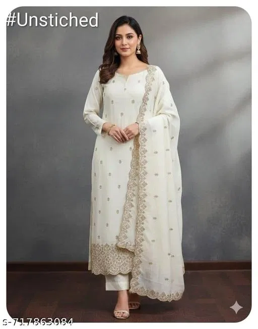 Vichitra Silk Punjabi/All Over Suits for Women (Multicolor, Un Stitched)