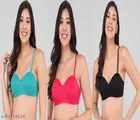 Cotton Blend Solid Padded Bra for Women 